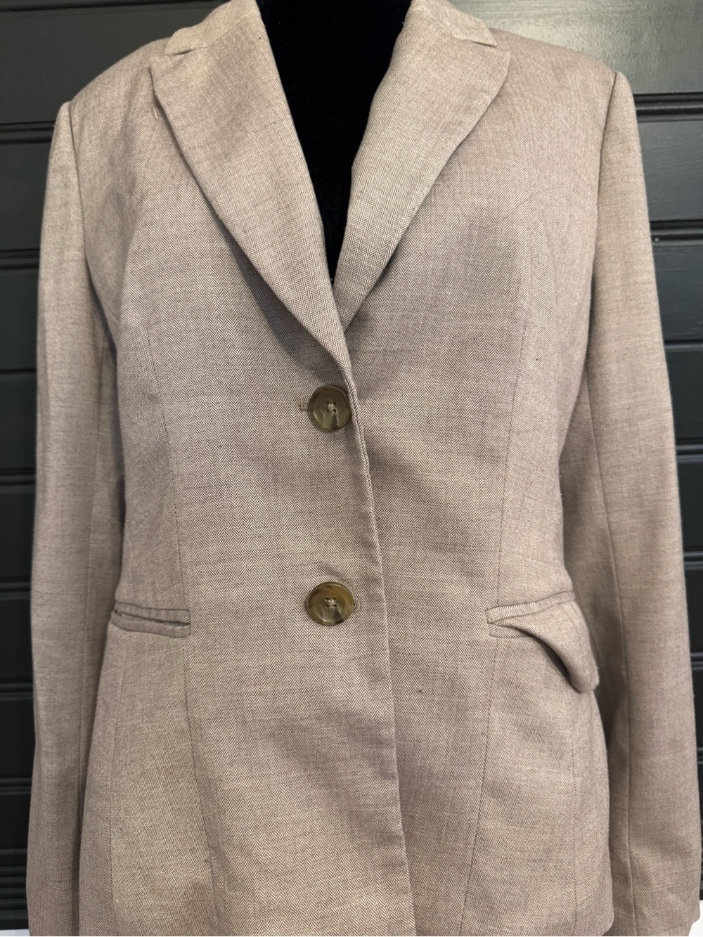 Vintage Banana Republic Women's Tailored Light Taupe Blazer Jacket - 10